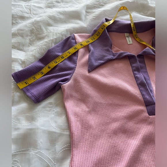 GoodTime USA 2-Piece XL Pink/Lavender Ribbed Collared w/Flared Bottoms Jump Suit - Picture 10 of 16
